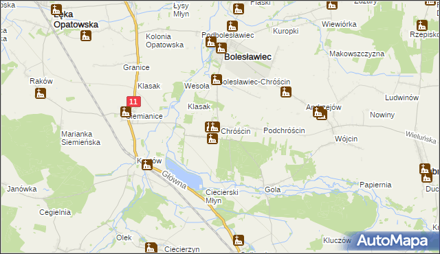 mapa Chróścin, Chróścin na mapie Targeo