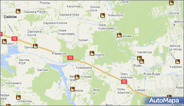 mapa Chrośno, Chrośno na mapie Targeo