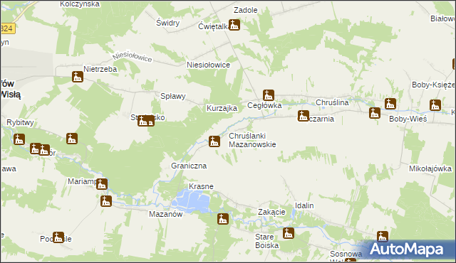 mapa Chruślanki Mazanowskie, Chruślanki Mazanowskie na mapie Targeo