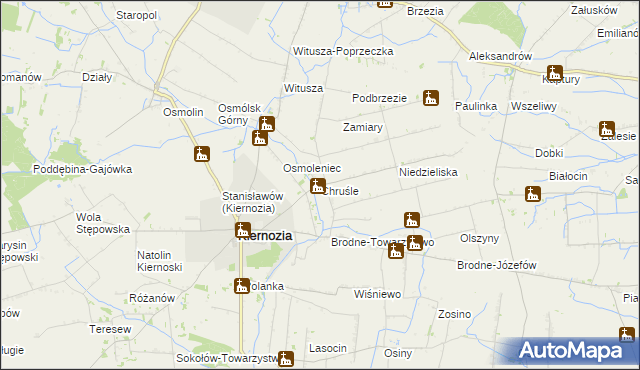 mapa Chruśle, Chruśle na mapie Targeo
