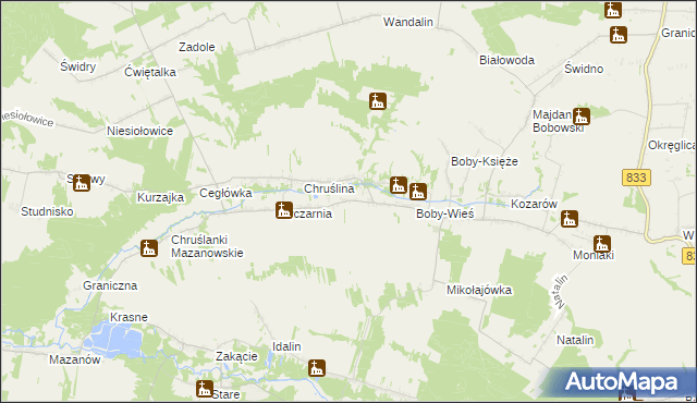 mapa Chruślina-Kolonia, Chruślina-Kolonia na mapie Targeo