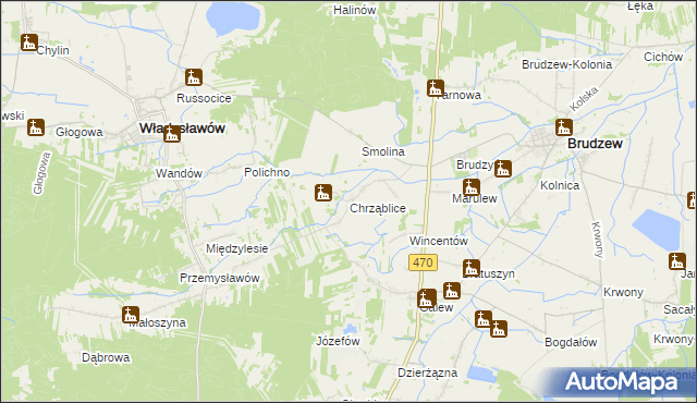 mapa Chrząblice, Chrząblice na mapie Targeo