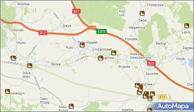 mapa Chrząchów, Chrząchów na mapie Targeo