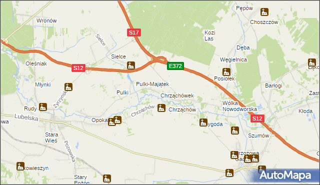 mapa Chrząchówek, Chrząchówek na mapie Targeo