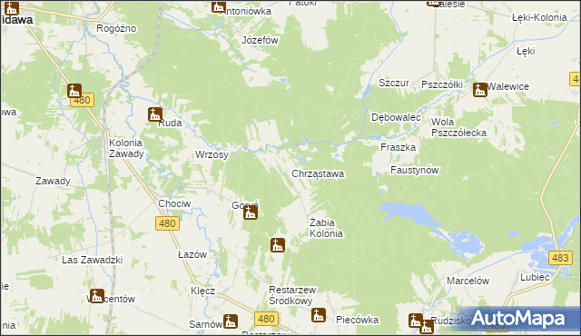 mapa Chrząstawa, Chrząstawa na mapie Targeo