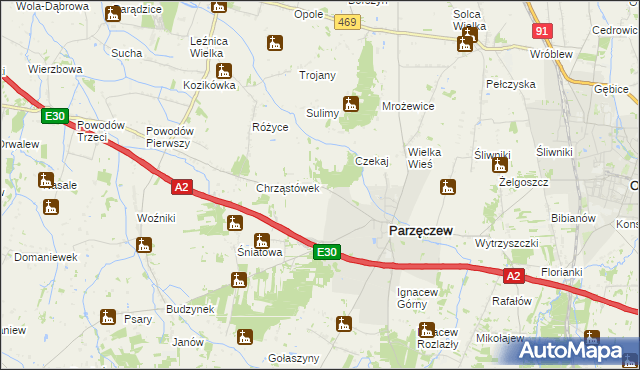 mapa Chrząstów Wielki, Chrząstów Wielki na mapie Targeo