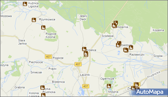 mapa Chrzelice, Chrzelice na mapie Targeo