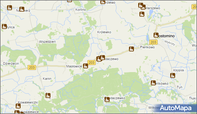 mapa Chudaczewo, Chudaczewo na mapie Targeo