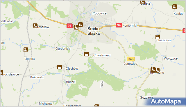 mapa Chwalimierz, Chwalimierz na mapie Targeo