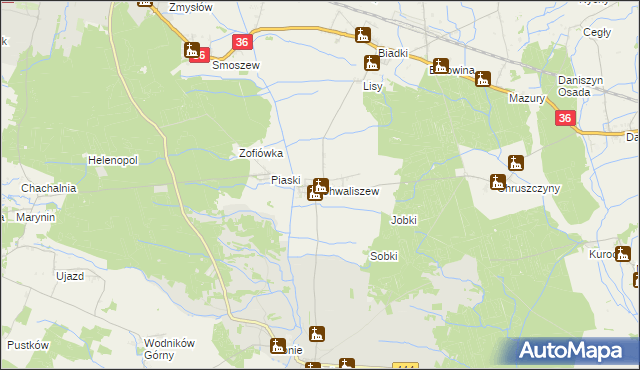 mapa Chwaliszew, Chwaliszew na mapie Targeo