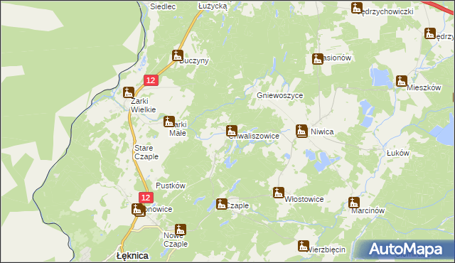 mapa Chwaliszowice, Chwaliszowice na mapie Targeo