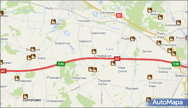 mapa Chwałszyce, Chwałszyce na mapie Targeo