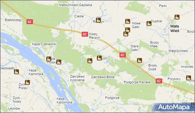 mapa Chylin gmina Mała Wieś, Chylin gmina Mała Wieś na mapie Targeo