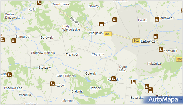 mapa Chyżyny, Chyżyny na mapie Targeo