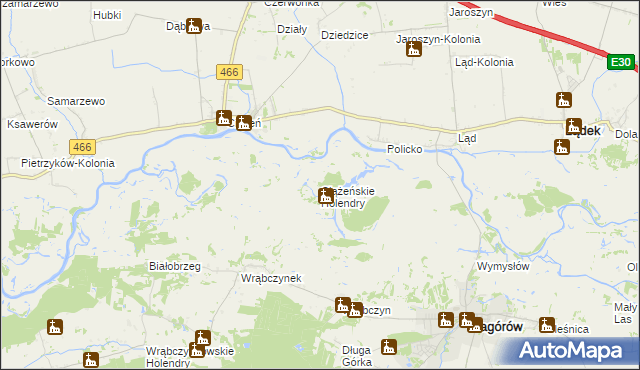 mapa Ciążeńskie Holendry, Ciążeńskie Holendry na mapie Targeo