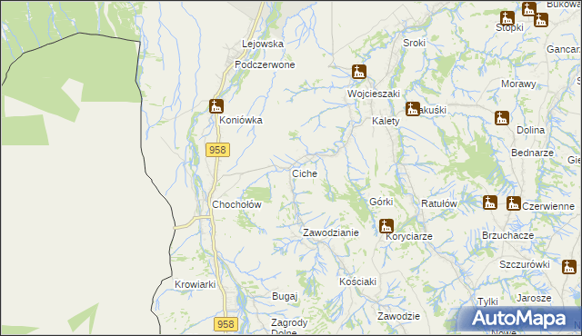 mapa Ciche gmina Czarny Dunajec, Ciche gmina Czarny Dunajec na mapie Targeo