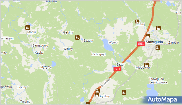 mapa Cichogrąd, Cichogrąd na mapie Targeo