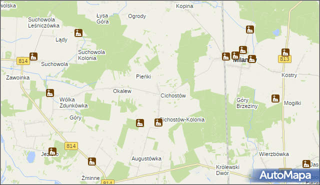 mapa Cichostów, Cichostów na mapie Targeo