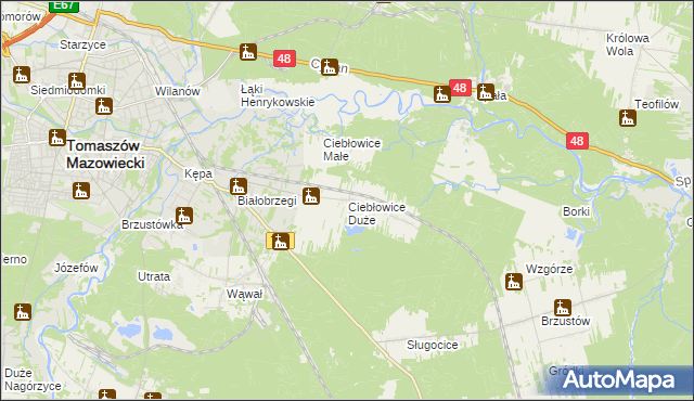 mapa Ciebłowice Duże, Ciebłowice Duże na mapie Targeo