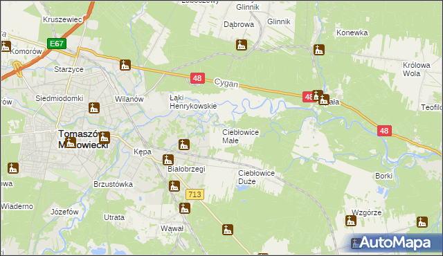 mapa Ciebłowice Małe, Ciebłowice Małe na mapie Targeo