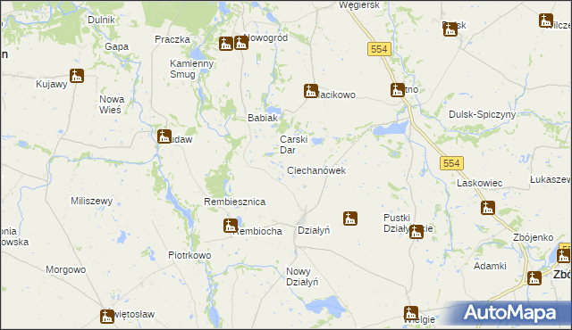 mapa Ciechanówek, Ciechanówek na mapie Targeo