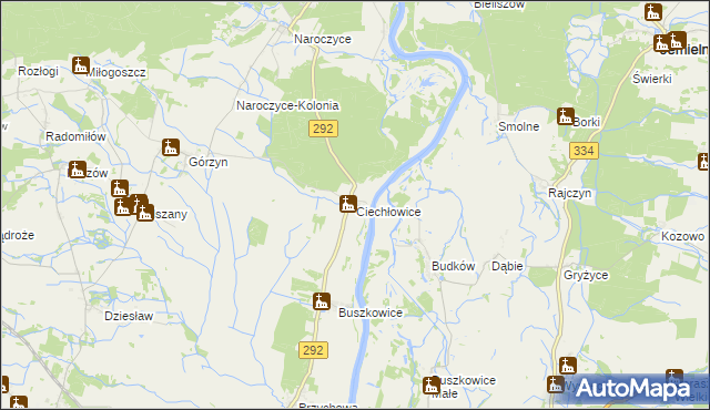 mapa Ciechłowice, Ciechłowice na mapie Targeo