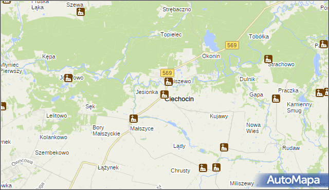 mapa Ciechocin powiat golubsko-dobrzyński, Ciechocin powiat golubsko-dobrzyński na mapie Targeo