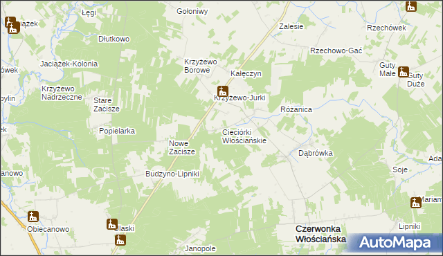 mapa Cieciórki Włościańskie, Cieciórki Włościańskie na mapie Targeo