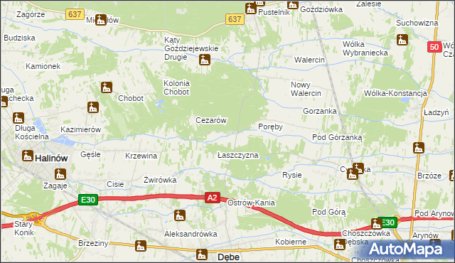 mapa Cięciwa gmina Dębe Wielkie, Cięciwa gmina Dębe Wielkie na mapie Targeo