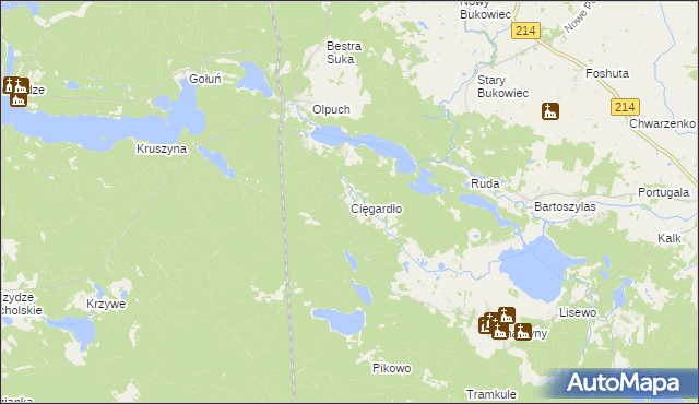 mapa Cięgardło, Cięgardło na mapie Targeo