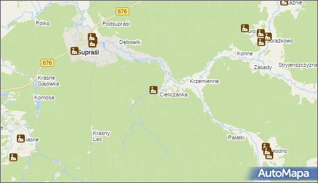 mapa Cieliczanka, Cieliczanka na mapie Targeo