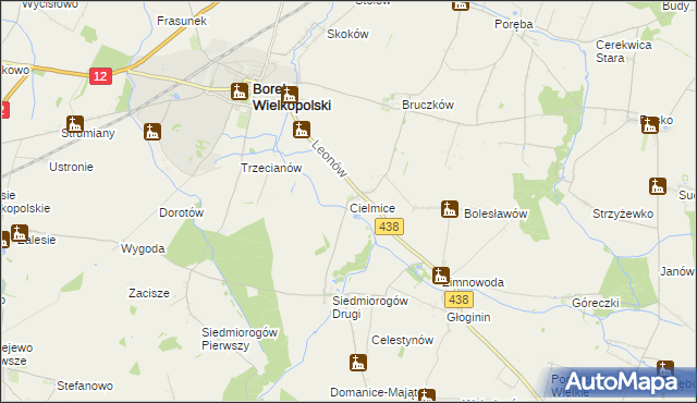 mapa Cielmice, Cielmice na mapie Targeo