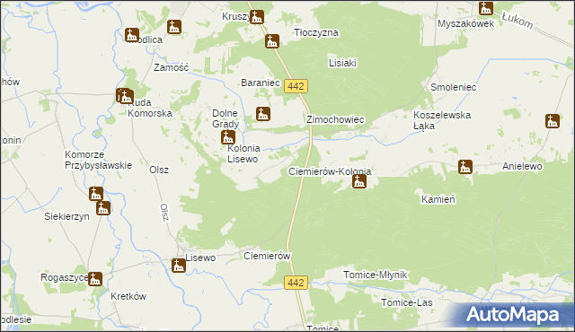 mapa Ciemierów-Kolonia, Ciemierów-Kolonia na mapie Targeo