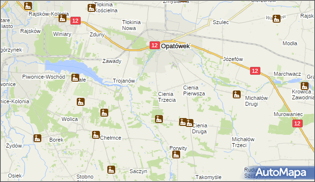 mapa Cienia Trzecia, Cienia Trzecia na mapie Targeo