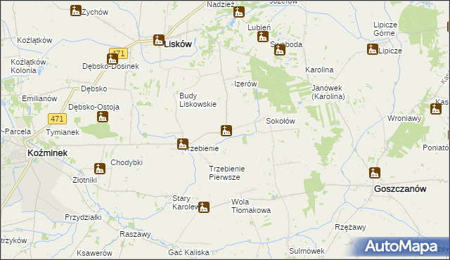 mapa Ciepielew, Ciepielew na mapie Targeo