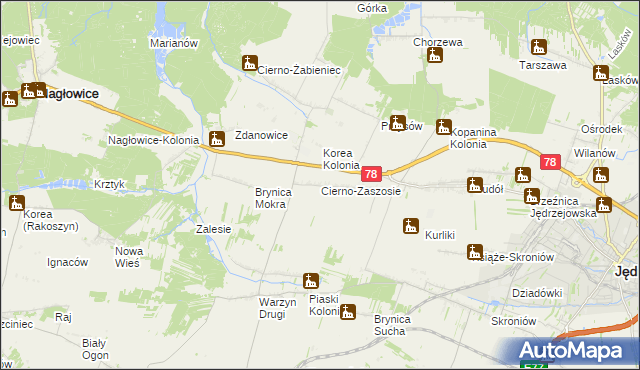 mapa Cierno-Zaszosie, Cierno-Zaszosie na mapie Targeo