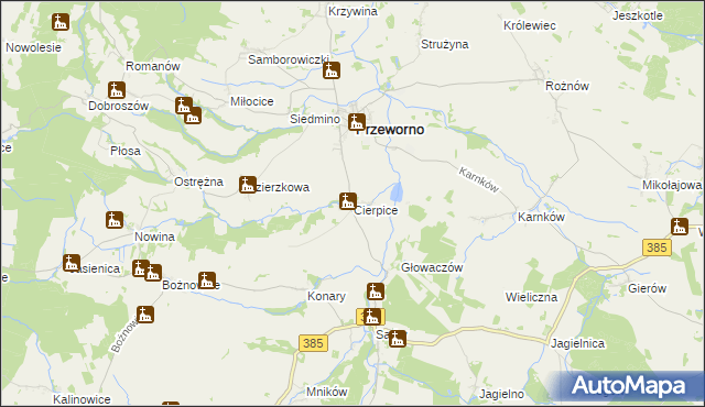 mapa Cierpice gmina Przeworno, Cierpice gmina Przeworno na mapie Targeo