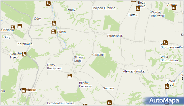 mapa Cieślanki, Cieślanki na mapie Targeo