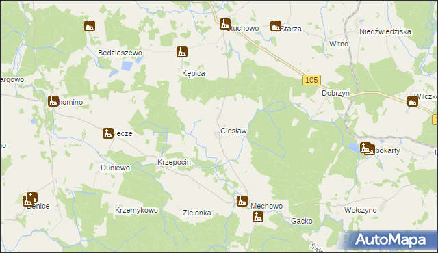 mapa Ciesław, Ciesław na mapie Targeo