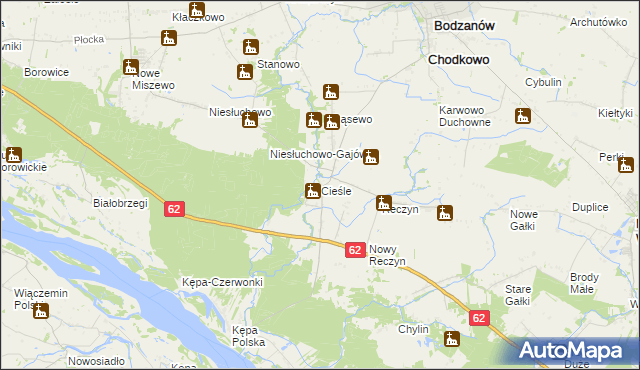 mapa Cieśle gmina Bodzanów, Cieśle gmina Bodzanów na mapie Targeo