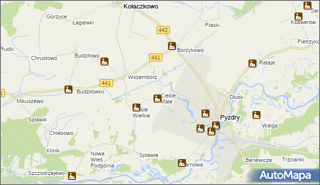 mapa Cieśle Małe, Cieśle Małe na mapie Targeo