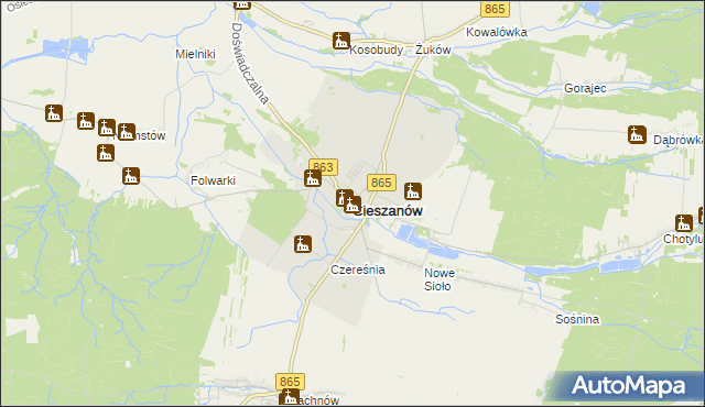 mapa Cieszanów, Cieszanów na mapie Targeo