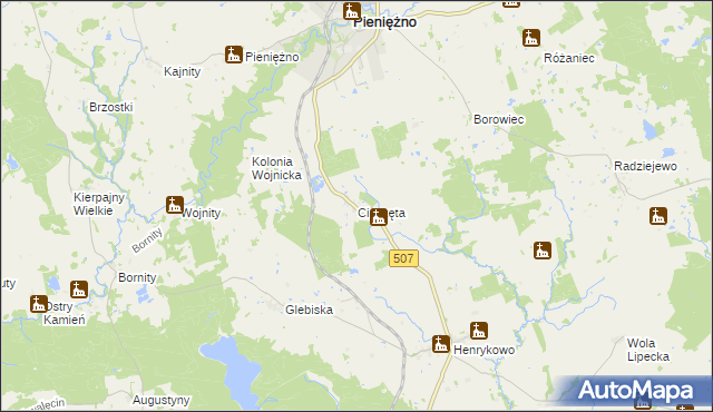 mapa Cieszęta, Cieszęta na mapie Targeo