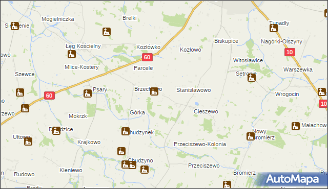 mapa Cieszewko, Cieszewko na mapie Targeo