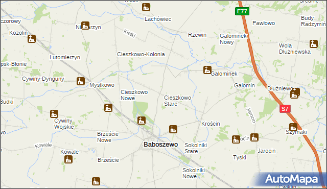 mapa Cieszkowo Stare, Cieszkowo Stare na mapie Targeo