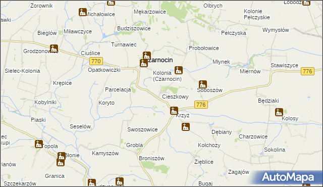 mapa Cieszkowy, Cieszkowy na mapie Targeo