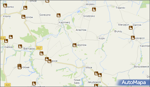 mapa Ciesznów, Ciesznów na mapie Targeo