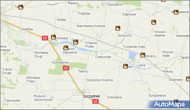 mapa Cieszyków, Cieszyków na mapie Targeo