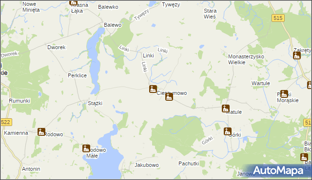 mapa Cieszymowo, Cieszymowo na mapie Targeo