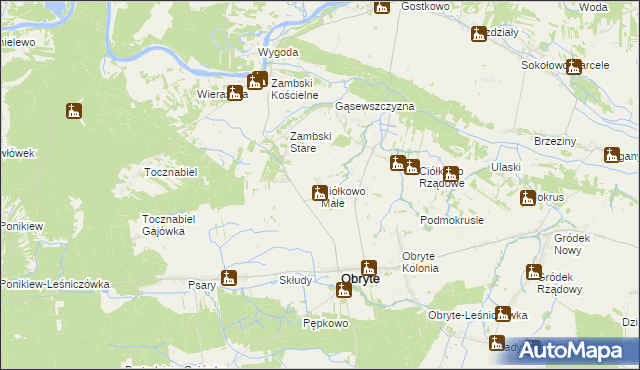 mapa Ciółkowo Małe, Ciółkowo Małe na mapie Targeo